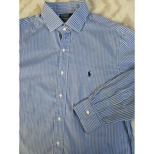 Polo By Ralph Lauren Regent Custom Fit Shirt 16.5/42 Blue Stripe